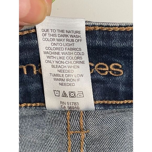 Maurices Womens Medium Wash Frayed Hem Skinny Jeans L-R Cotton Blend - Picture 9 of 12